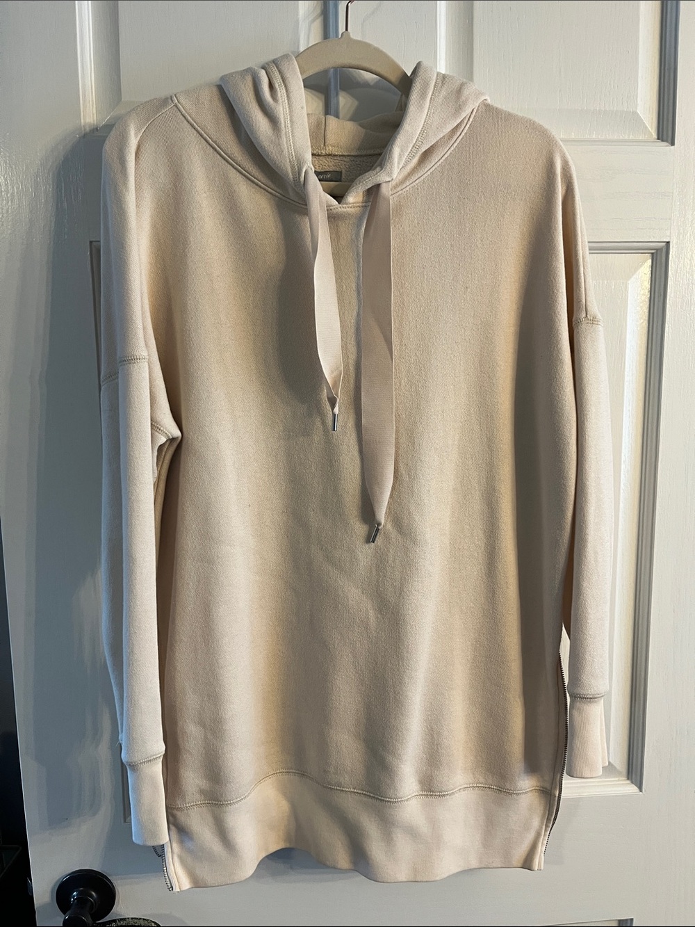 aerie Cream Hooded Pullover Sweatshirt with Zipper Sides
